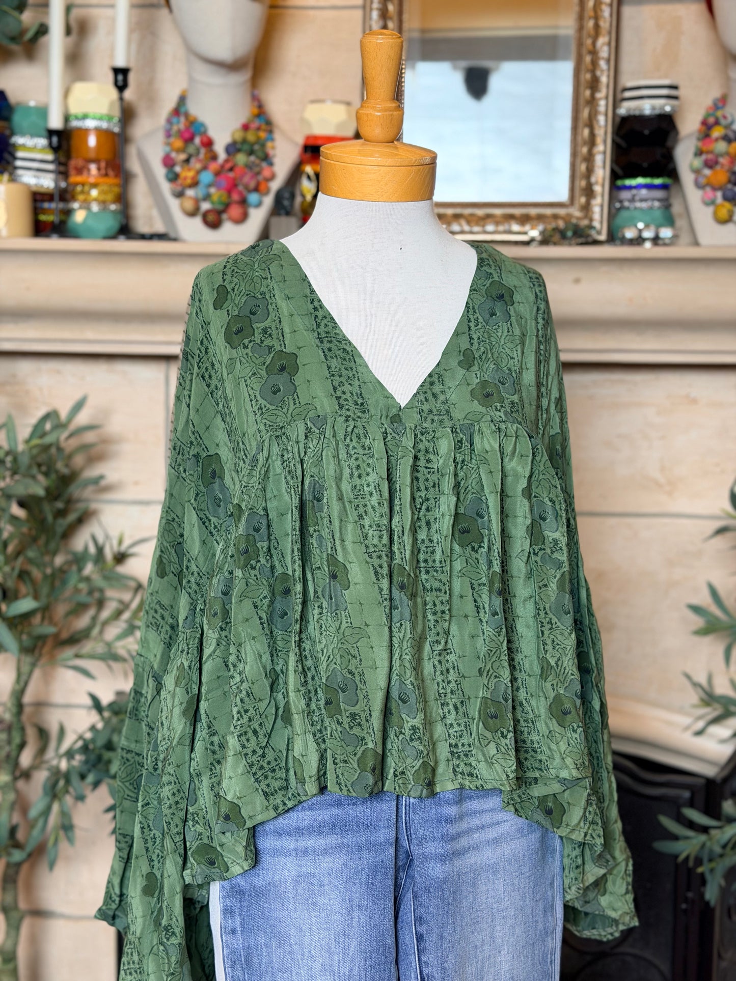 Gold Dust Crop Top in Lucky Flower