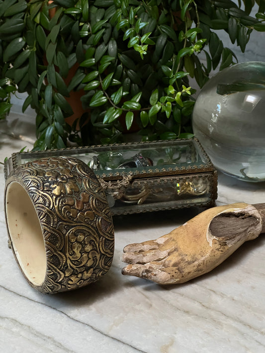 Tibetan Brass and Bone Bracelet 713