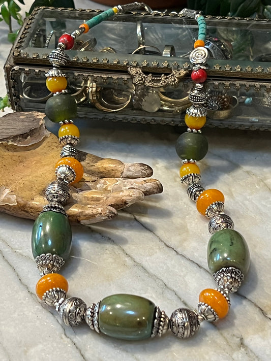 Layering Necklace in Mystic Green – Chateau Bel Age Boutique