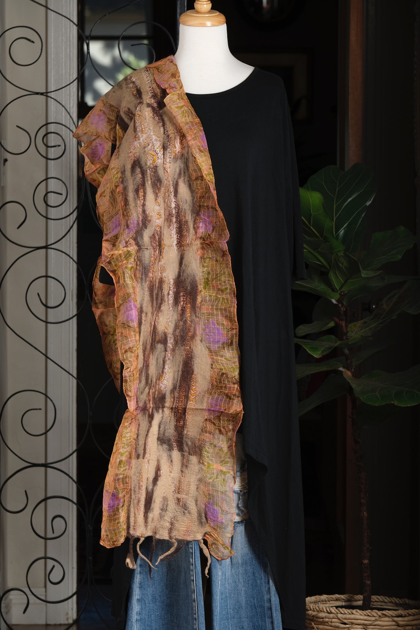 Lotus Scarf in Rusted Violet