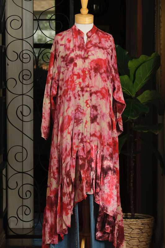 Lotus Duster Dress in Pink Festival