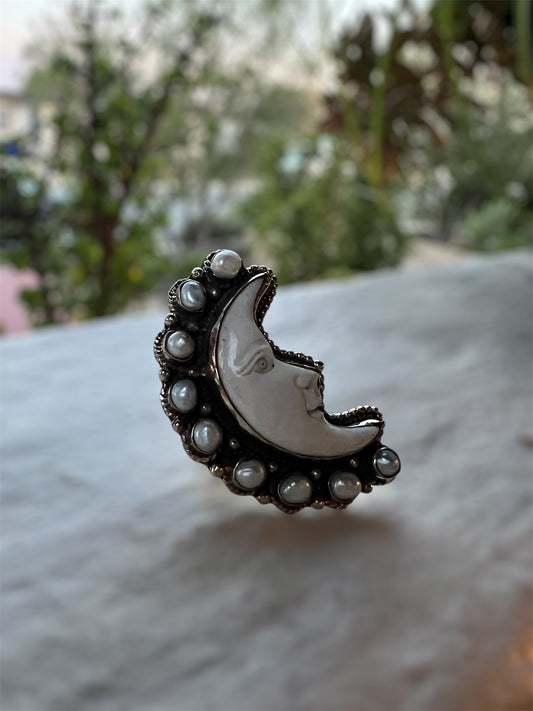 Moon Pearl Ring