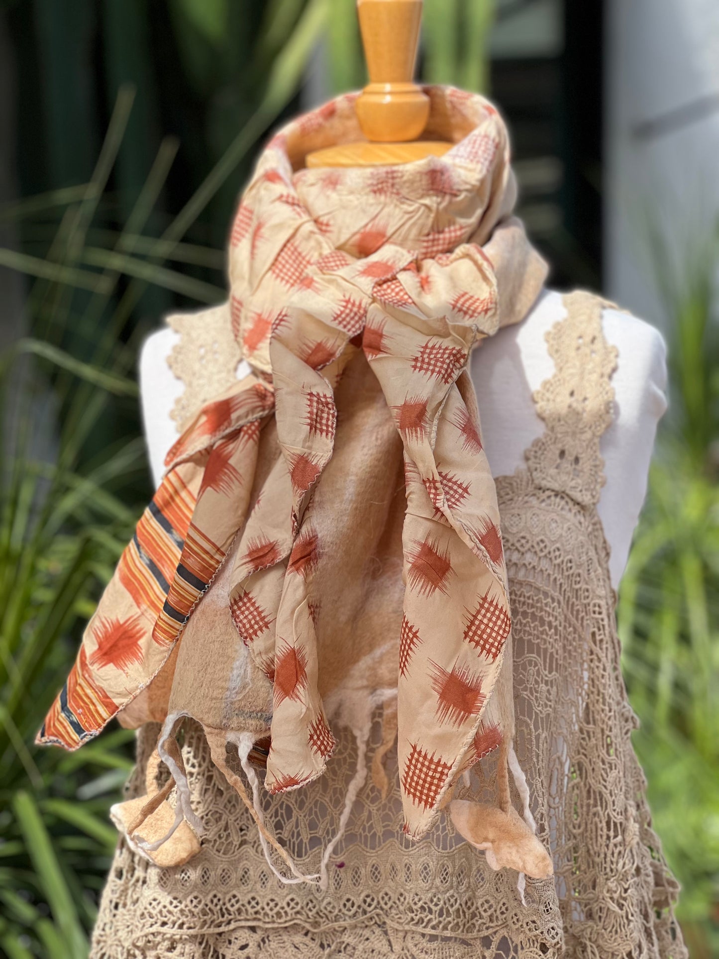 Lotus Scarf in Brown Sugar Square