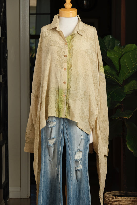 Dylan Silk Shirt in Jade Shadow – Chateau Bel Age Boutique