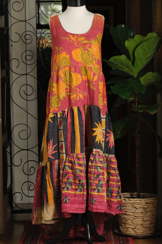 Kantha Celestial Maxi in Green Rose