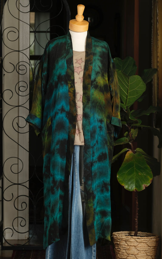 Smoke Duster in Teal Tie Dye – Chateau Bel Age Boutique