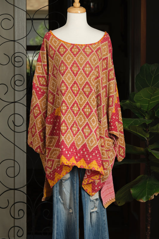 Kantha Pullover in Dotted Diamond