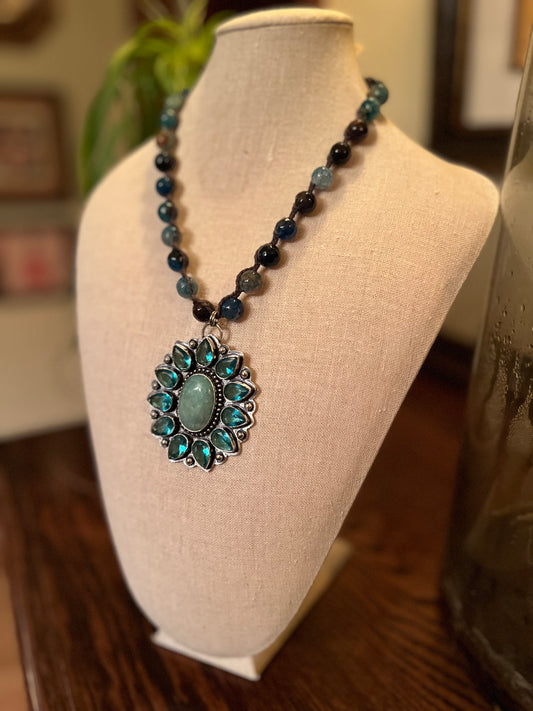 Pendant on Blue Agate 910