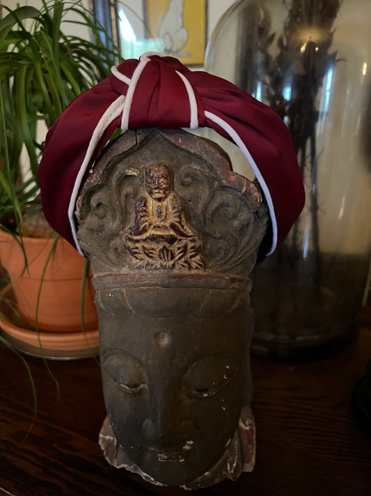 Burgundy satin headband