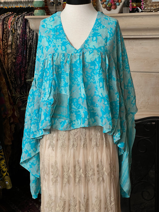 Gold Dust Crop Top in Turquoise Delight