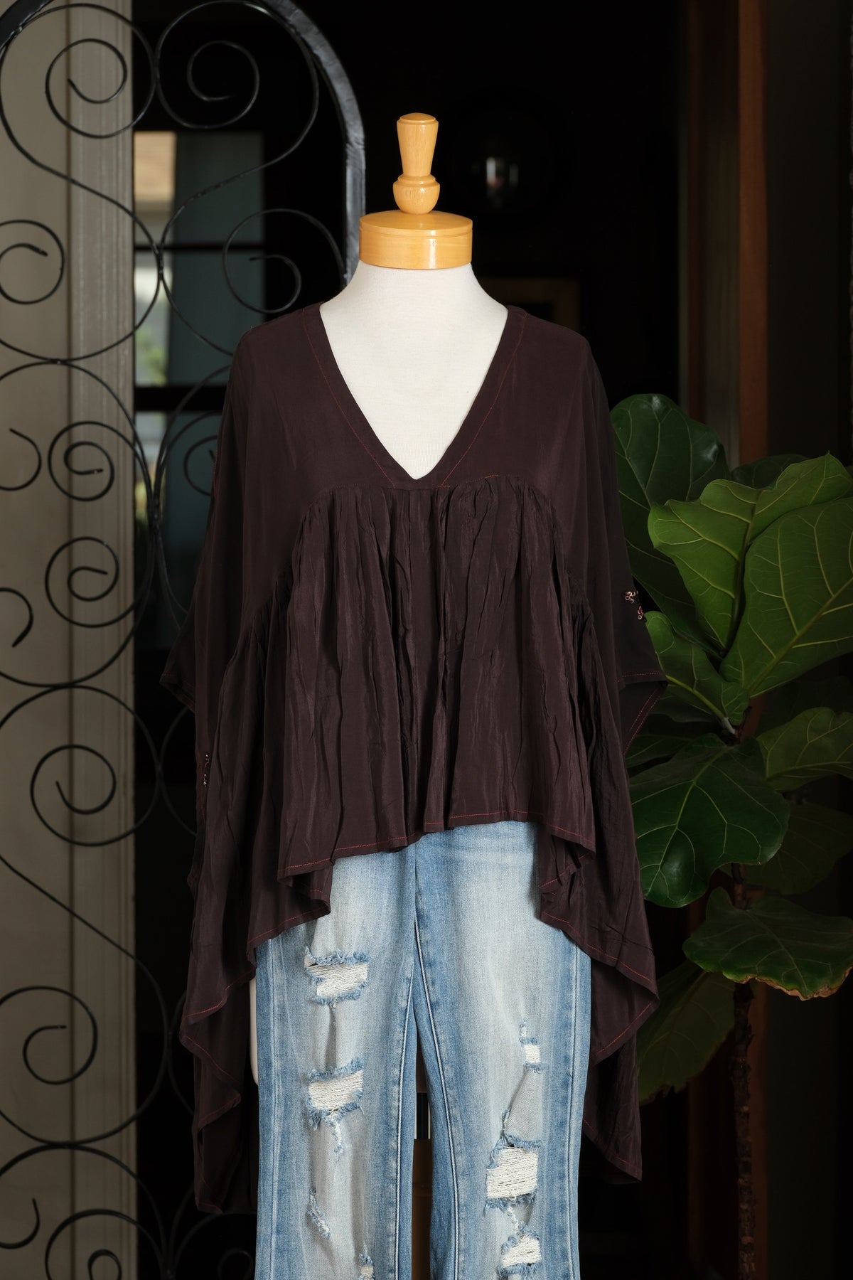 Gold Dust Crop Top in Rustic Plum