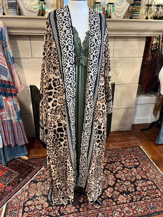 Border Leopard Kimono by Jennafer Grace