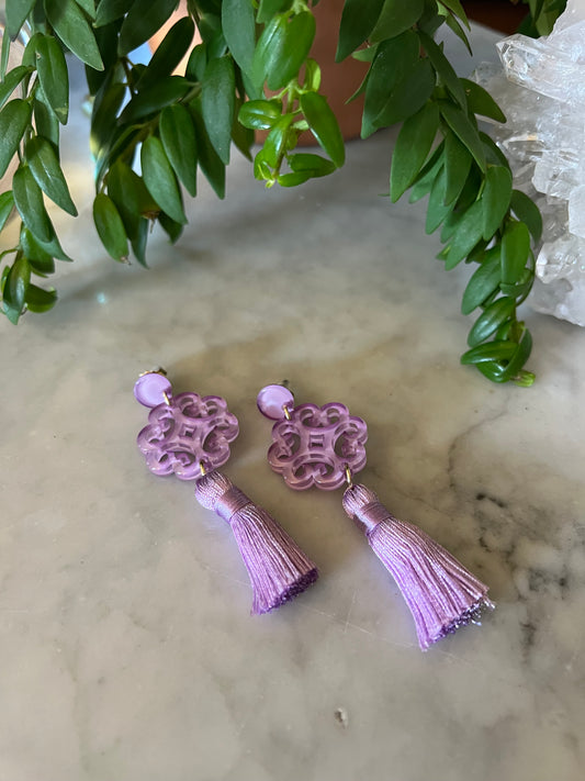 Cherry Blossom Earrings in Lavender