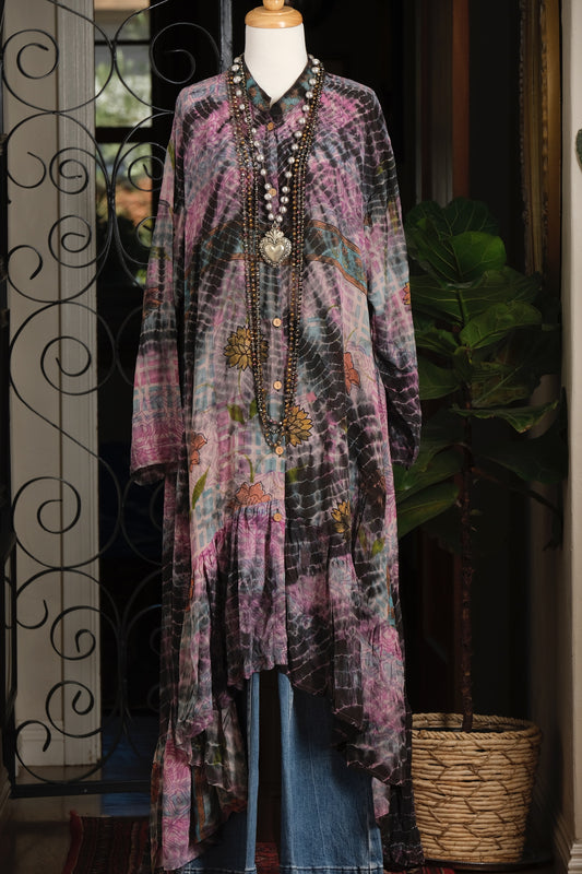 Lotus Duster Dress in Golden Lotus