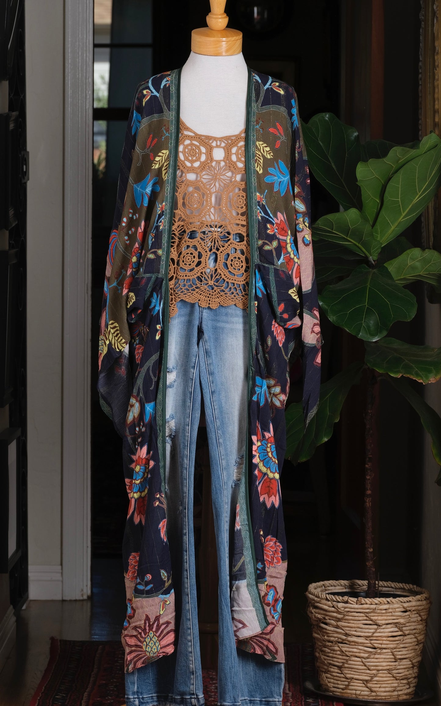 Kimono Topper in Cargo Flower