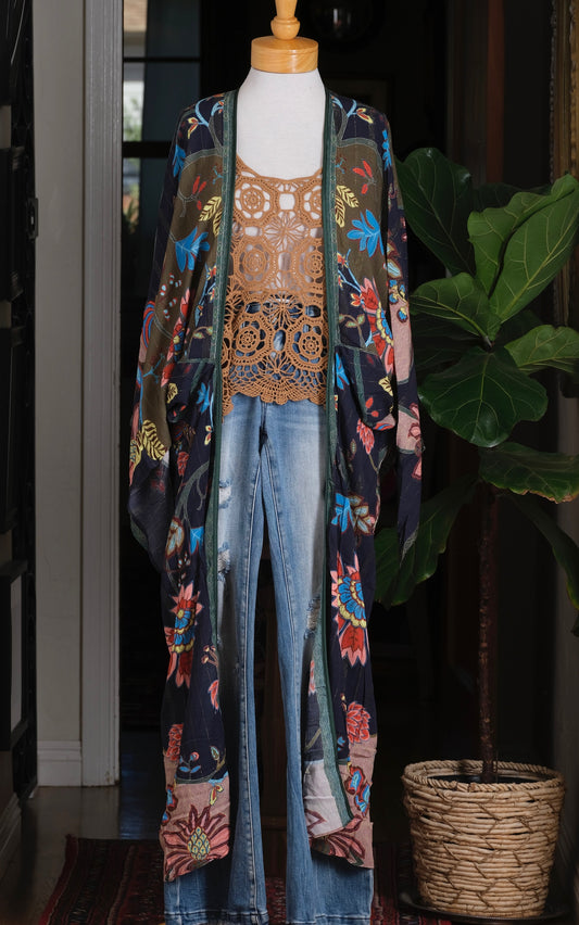 Kimono Topper in Cargo Flower