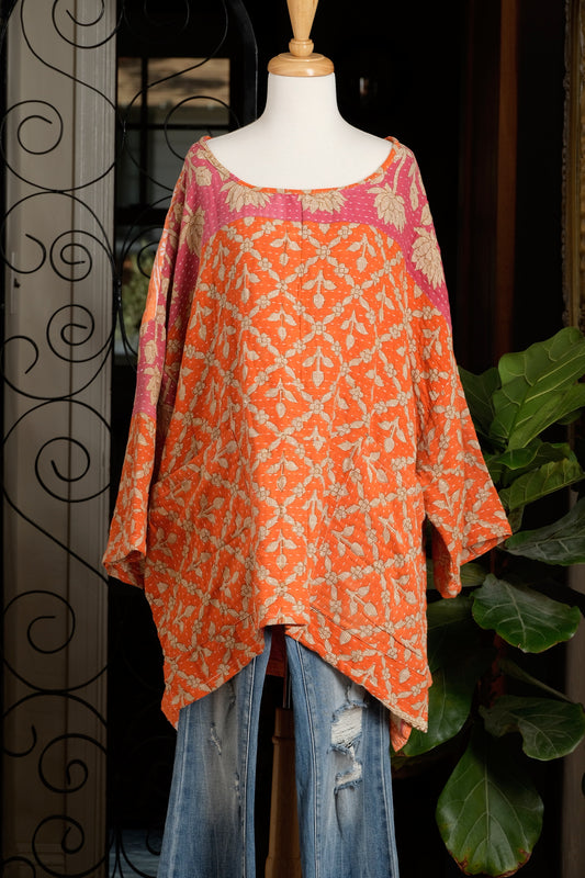 Kantha Pullover in All About Orange