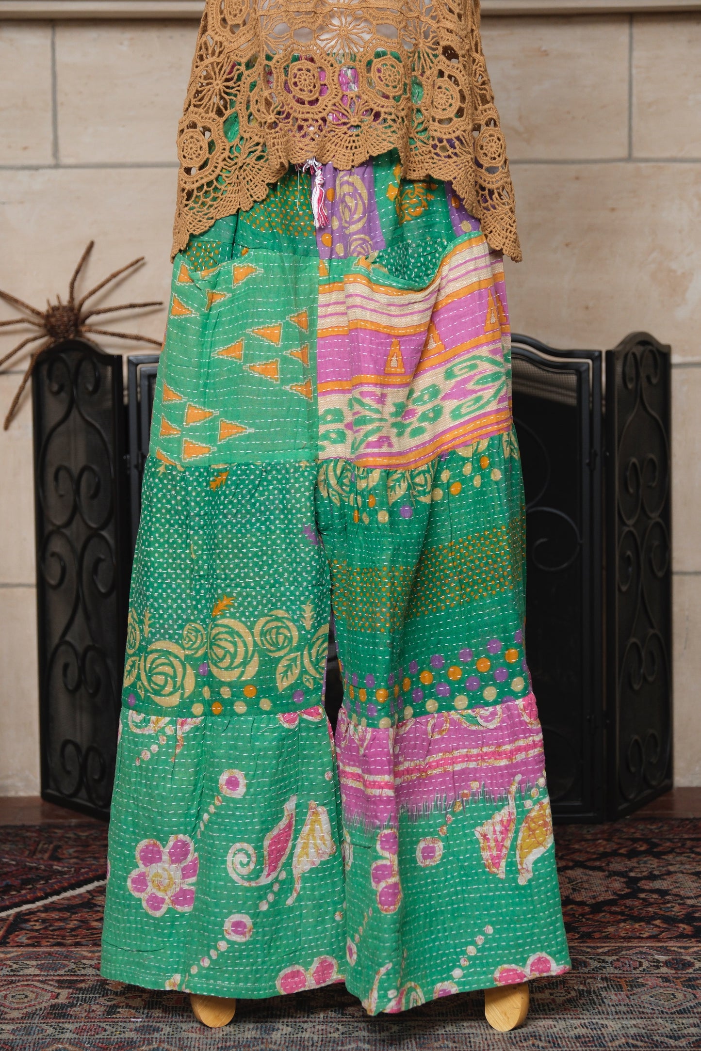 Pocket Pant in Green Pink Fun