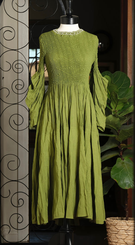 Lily Dress in Chartreuse