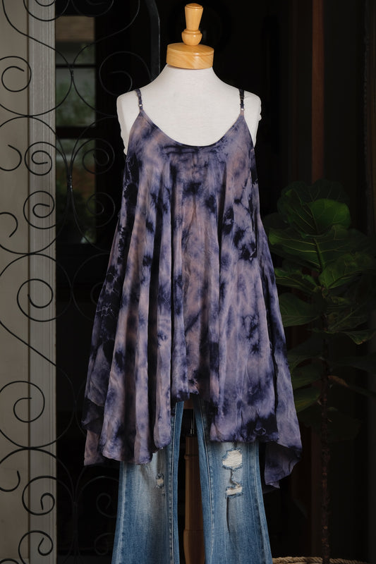 Swing Tank in Purple Tie Dye
