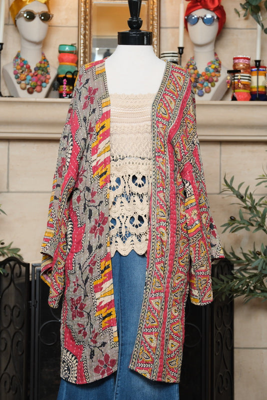 Easy Cardigan in Kantha Spirt