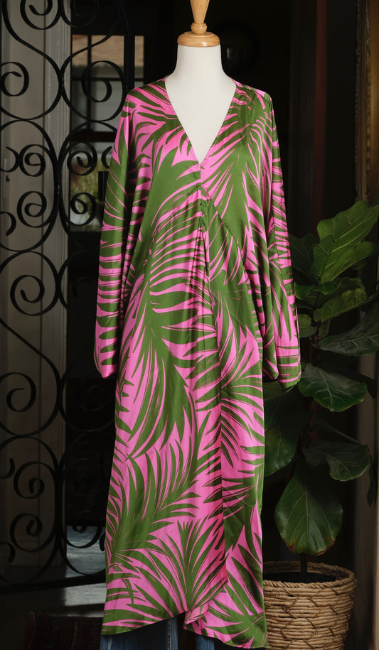 Caftan in Pink Palm