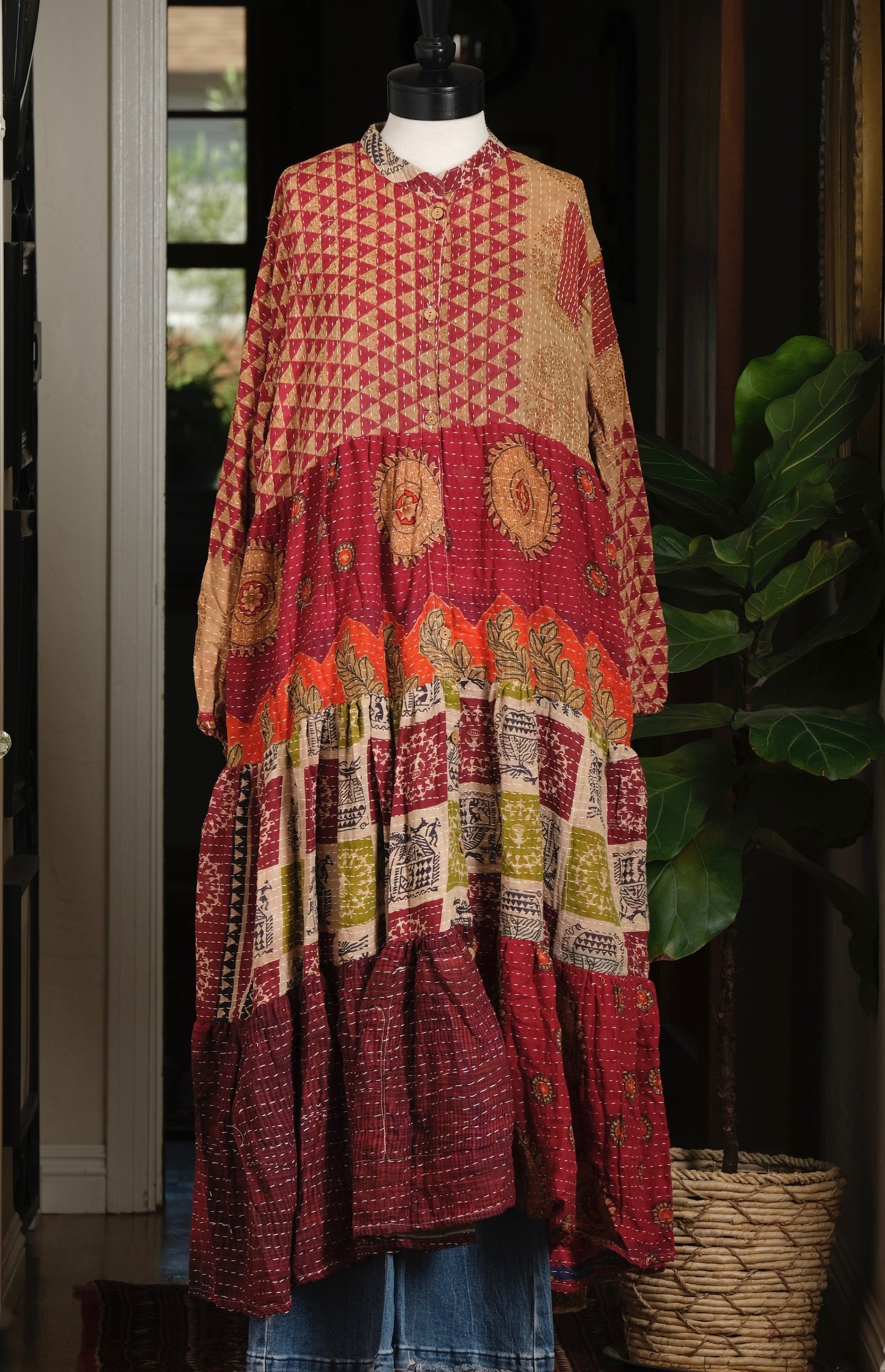 Majestic Duster Dress in Rustic Mandala