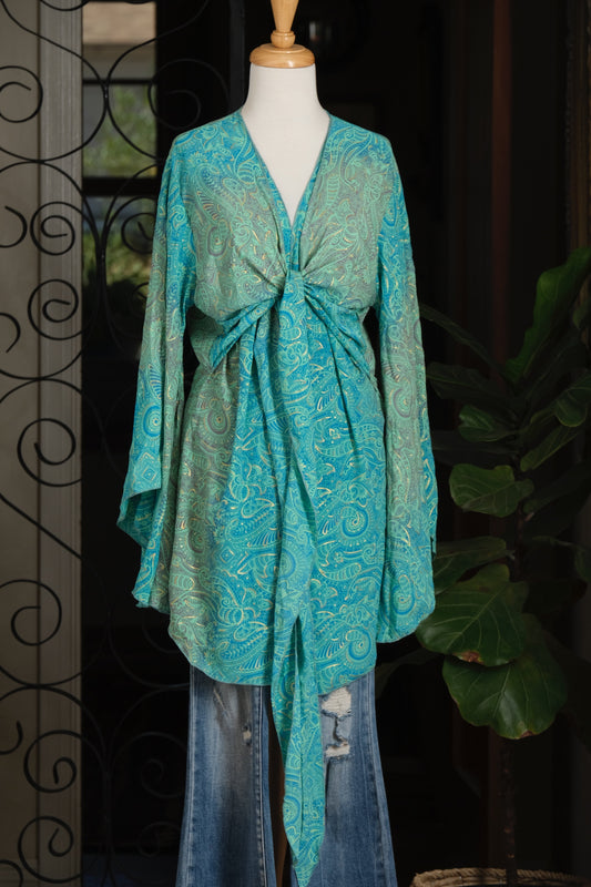 Angel Topper in Turquoise Ombré