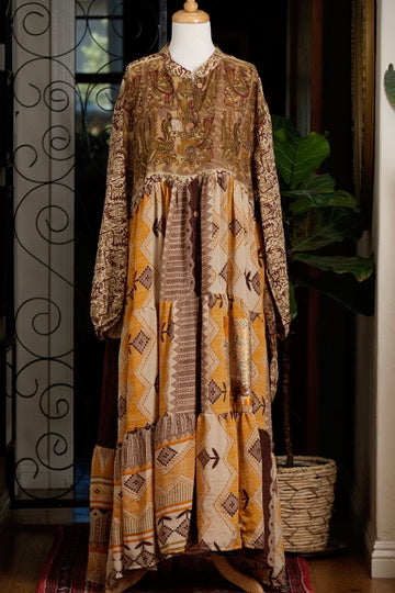 Silk Majestic Duster Dress in Flower Pony