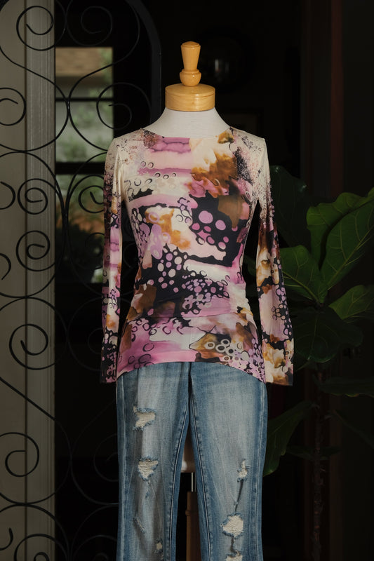 Mesh T Shirt in Pink Prosecco