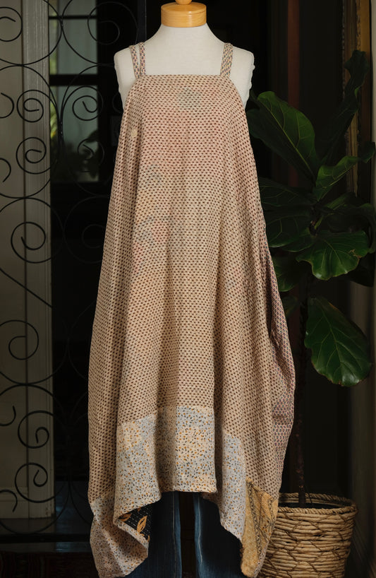 Kantha Maxi Dress in Tiny Flower