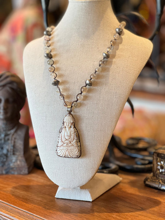 Mystic Buddha on Quartz 1235