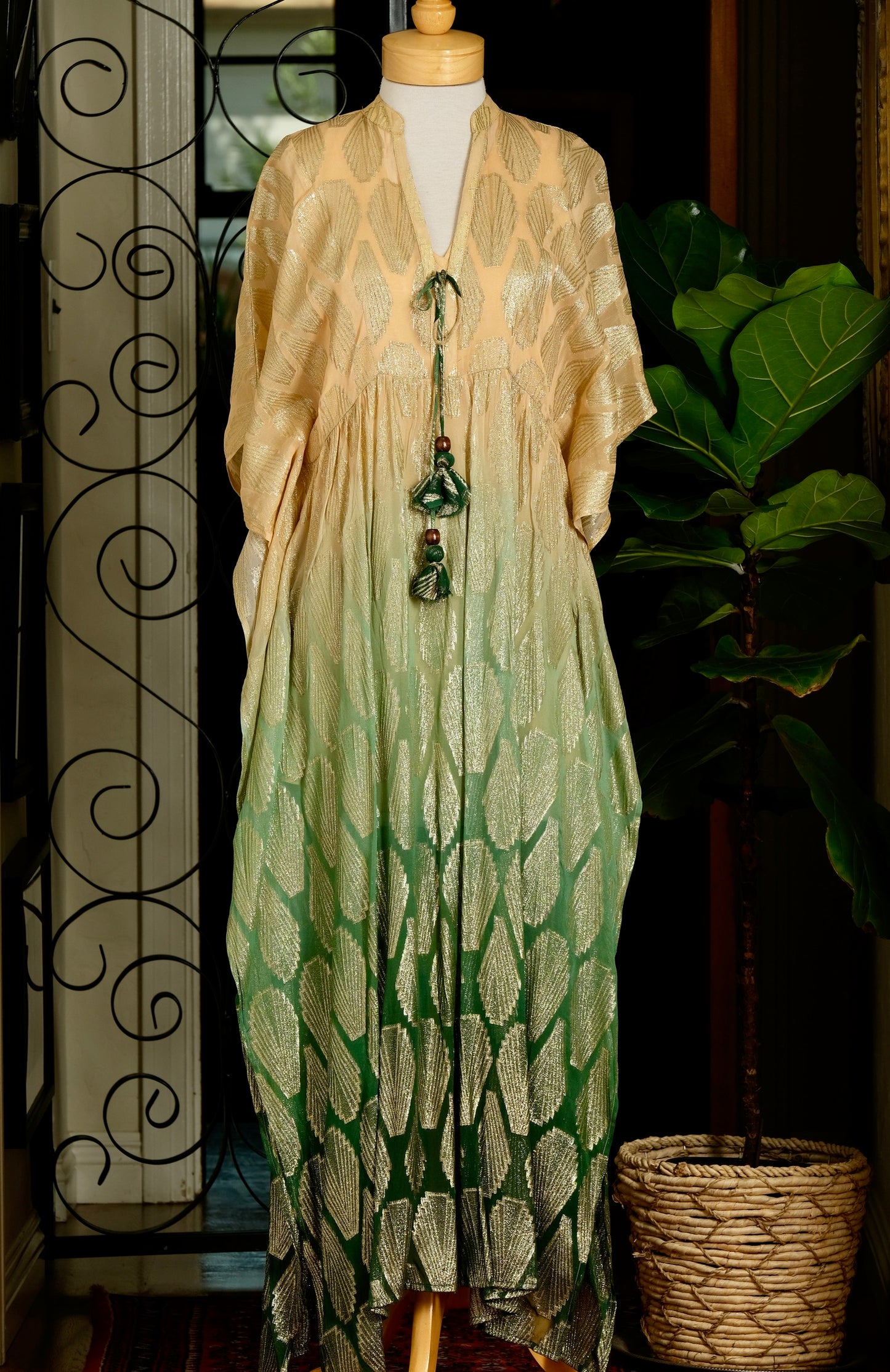 Caftan in Ombre Jade