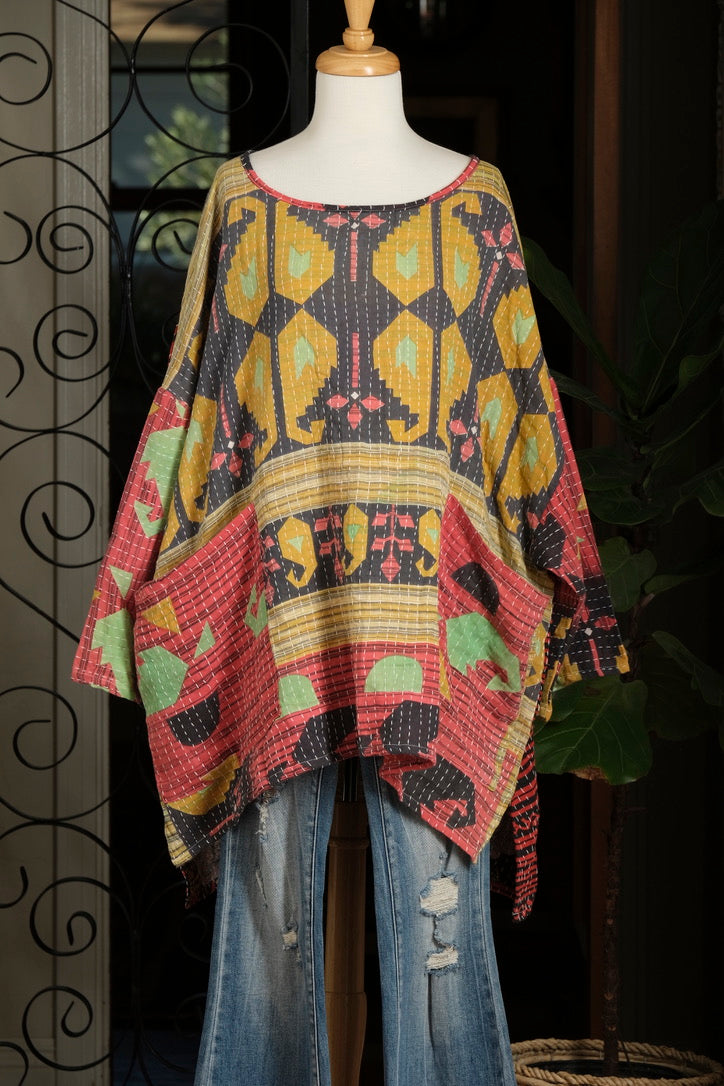 Kantha Dream Pullover in Dutch Paisley