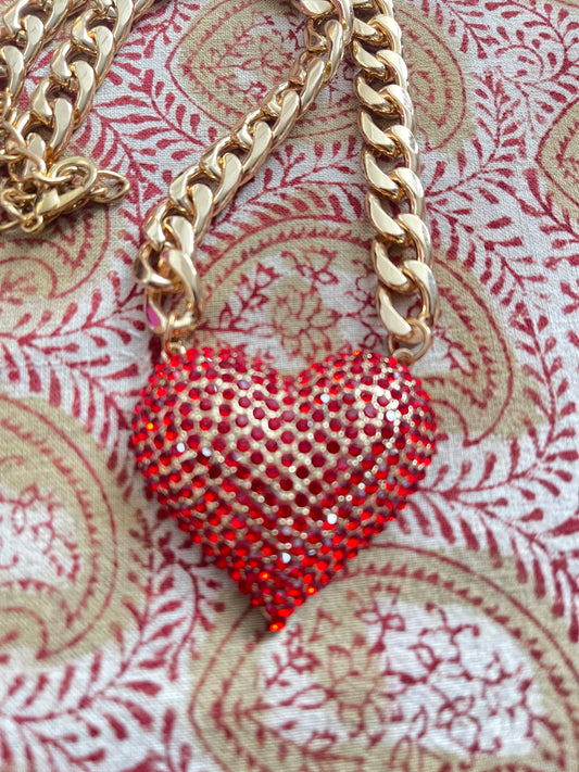 Rhinestone Heart Necklace