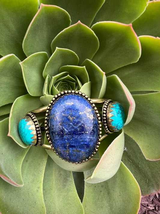 Del Ray Cuff in Lapis Turquoise