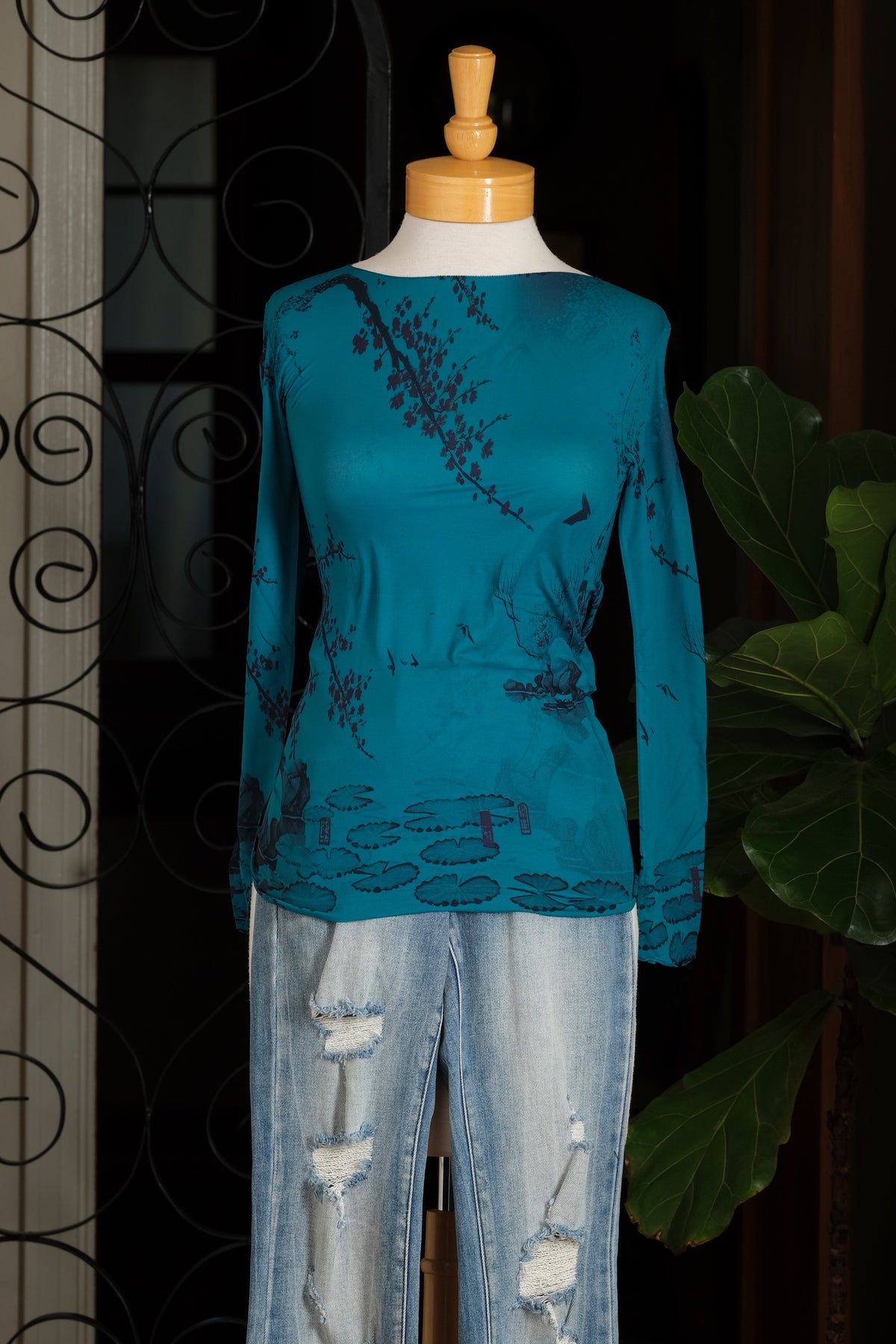Mesh T Shirt in Japanese Blossom