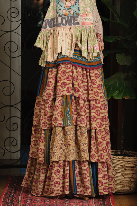 Moon Magic Maxi Skirt in Stripes and Swirls