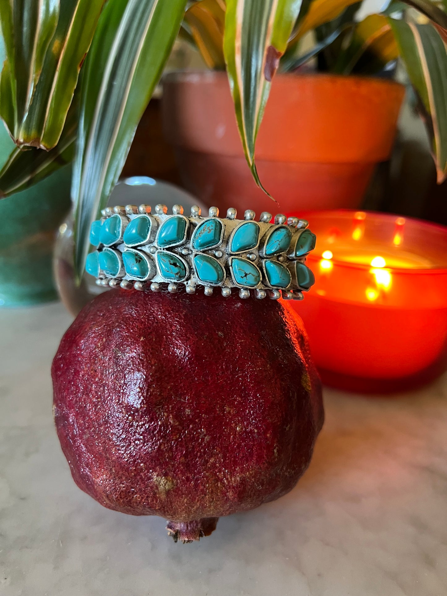 Turquoise Leaf Cuff