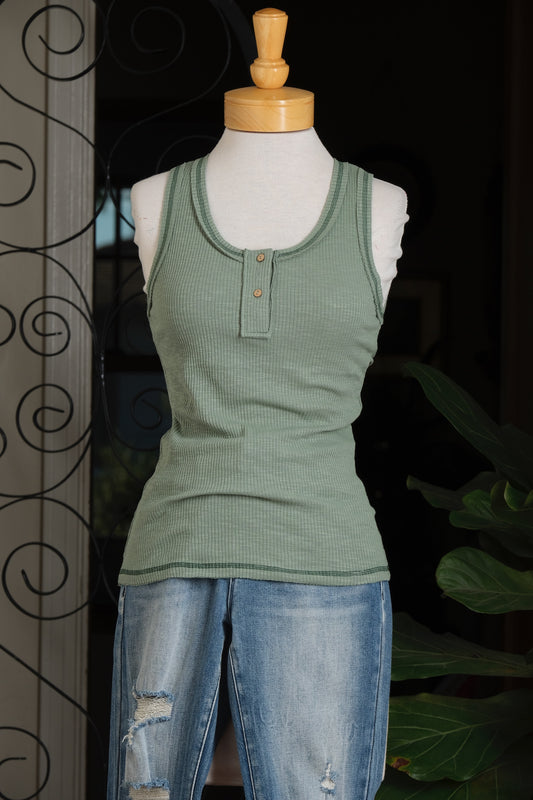 Layering Tank in Antique Turquoise