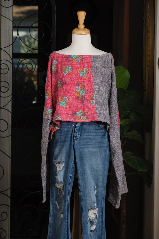 Crop Top in Grey Garden