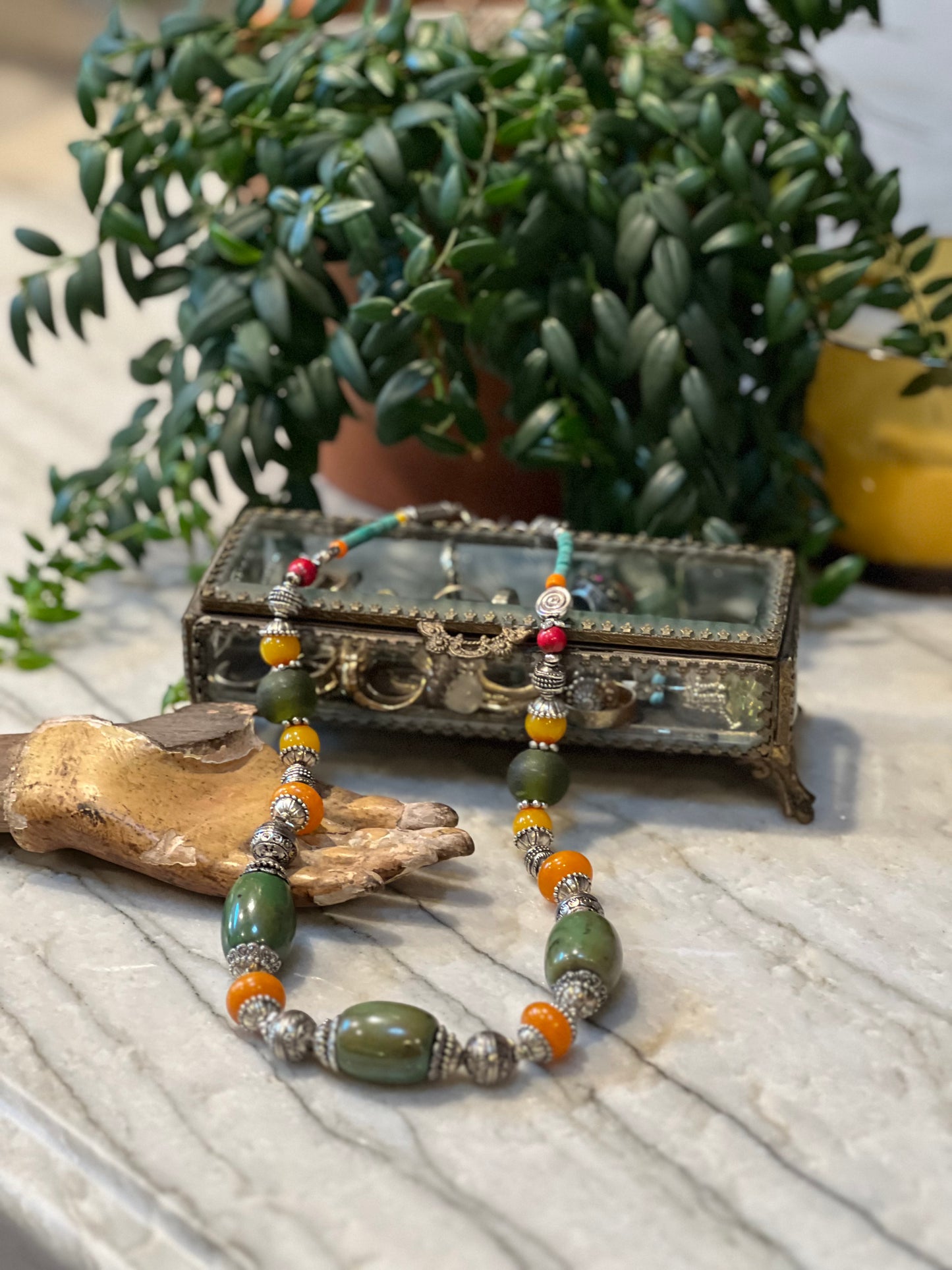 Layering Necklace in Mystic Green