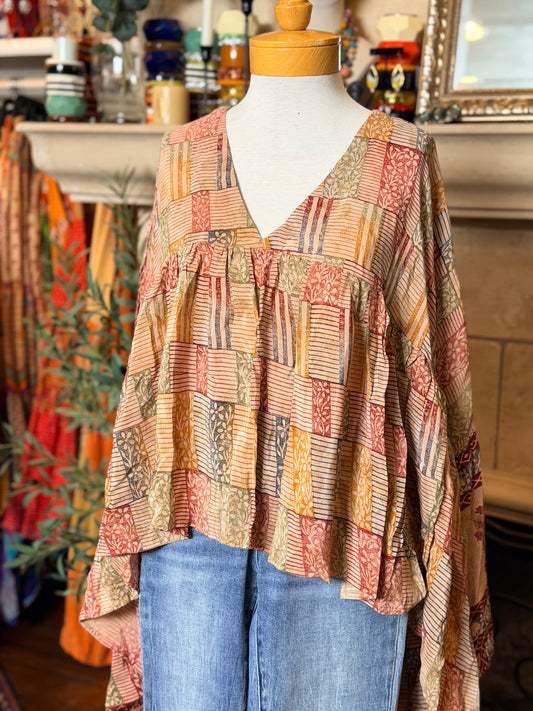 Gold Dust Crop Top in Stripe Garden