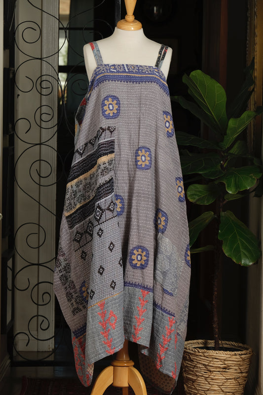 Kantha Maxi Dress in Moon Child