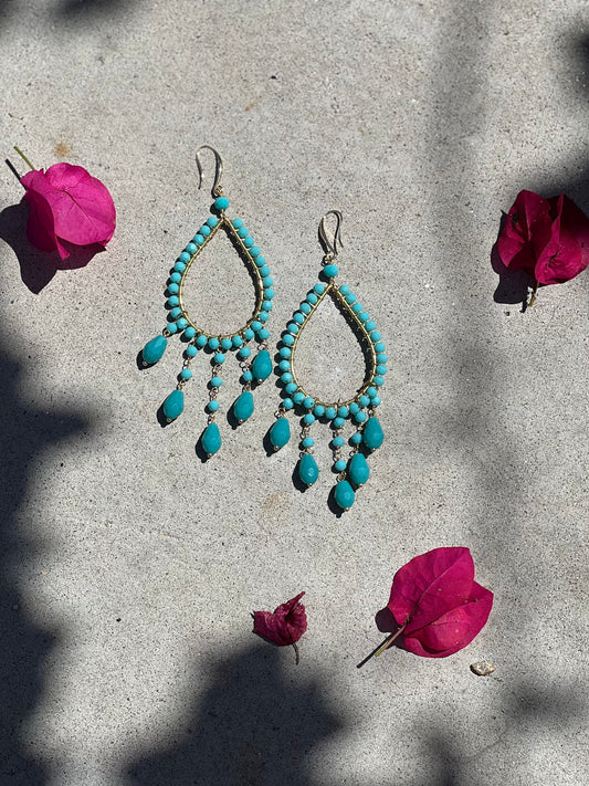 Jet set Gypsy Earring in Turquoise