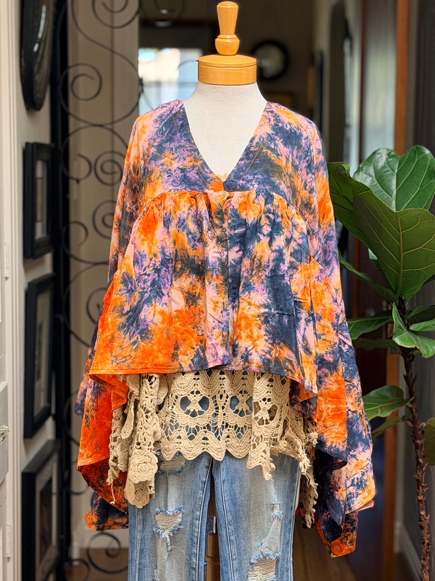 Gold Dust Crop Top in Valle Guadalupe Long Sleeve
