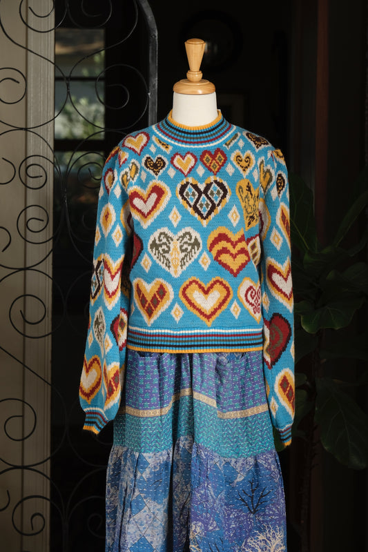 Folk Heart Sweater