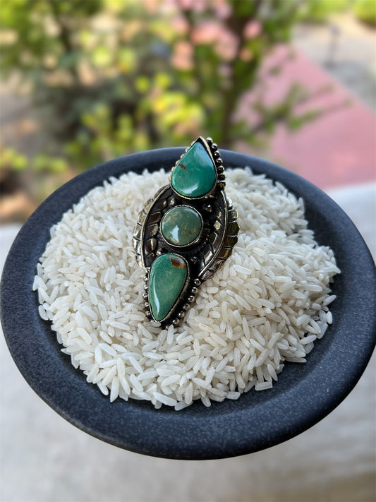 Turquoise leaf Ring