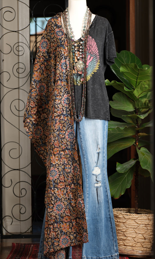 Isadora Scarf in Black Floral