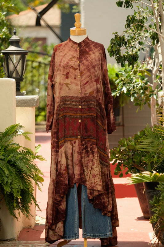 Lotus Duster Dress in Plum Rose